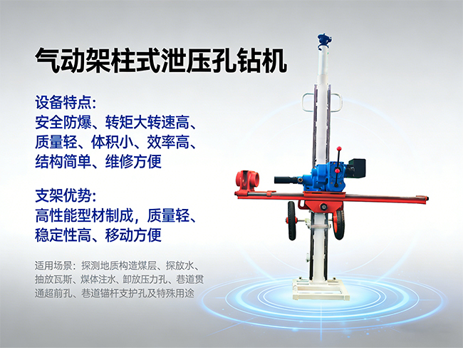 氣動架柱式泄壓鉆機